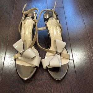 J. Renee Beige and Gold Heels